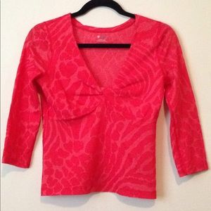 Three Dots Deep V Twist Crop Top SZ S